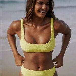 LA Hearts by Pacsun Bianca Square Neck Bikini Top Scrunch L